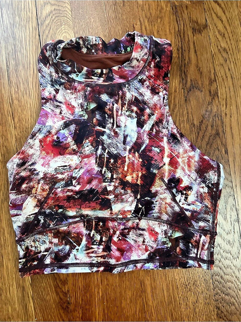 Lululemon Mesh-Back Training Cropped Tank Top Multicolor & Red